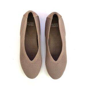 Eileen Fisher Seam Stretch Knit Ballet Flat Tan Size 7.5